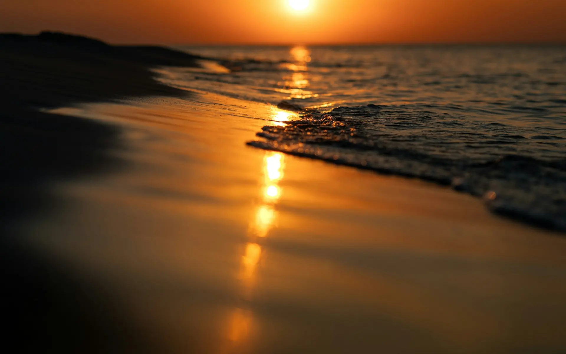 The sun setting over the Sithonia coast, seen from the deck